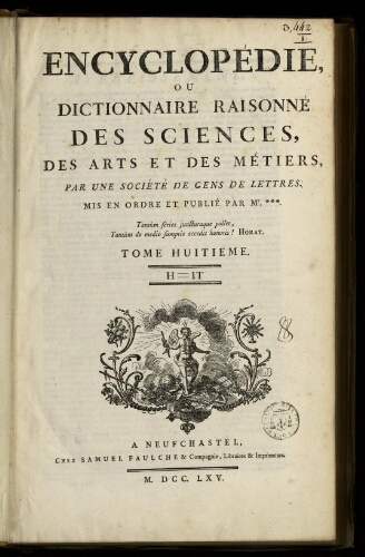 L'Encyclopédie. Volume 08. Texte : H-IT