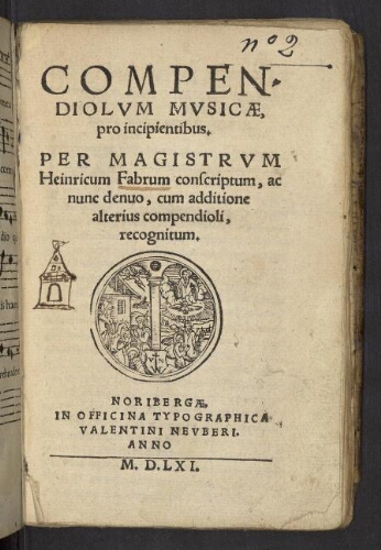 Compendiolum musicæ, pro incipientibus. Per magistrum Heinricum Fabrum conscriptum, ac nunc denuo, cum additione alterius compendioli, recognitum.