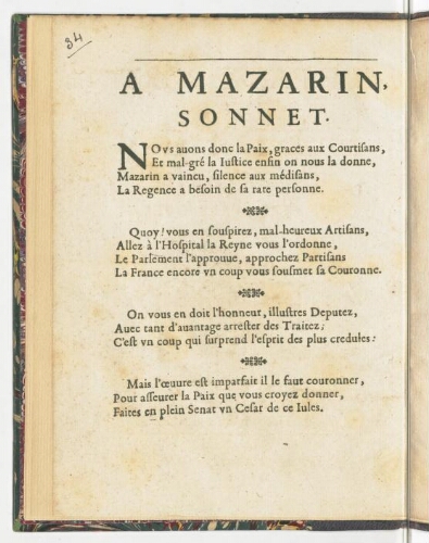 A Mazarin. Sonnet.