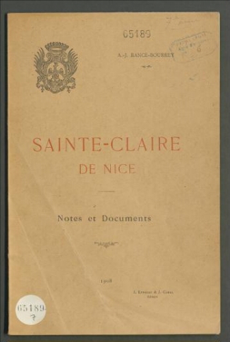 Sainte-Claire de Nice : notes et documents