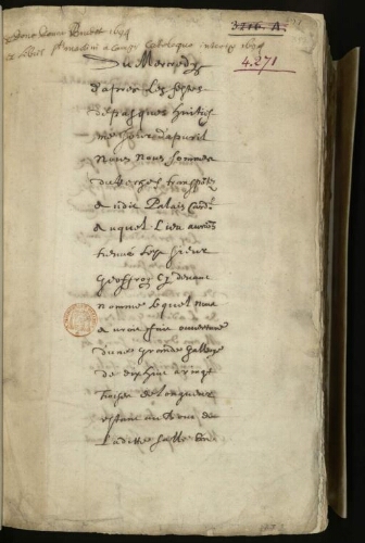 Inventaire des livres de feu Monseigneur le cardinal duc de Richelieu, fait par moy T. Blaise. Tome 2, numéros 2781-6135